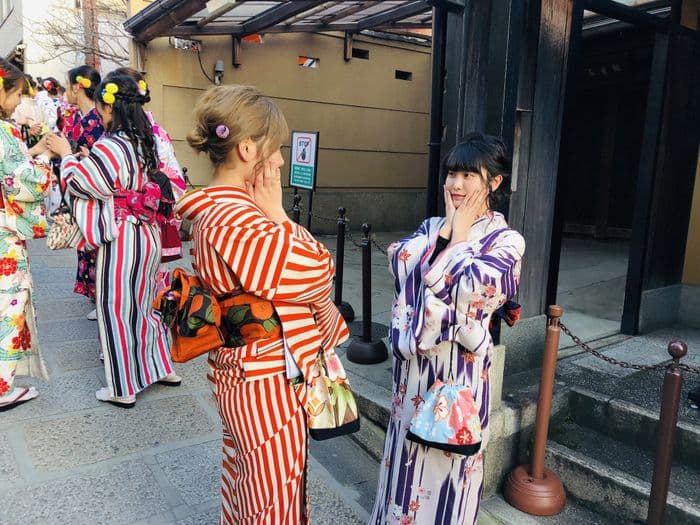Yukata at Sakura in Kyoto
