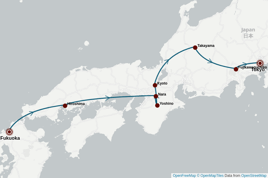 Itinerary Map image for Essentiels du Japon
