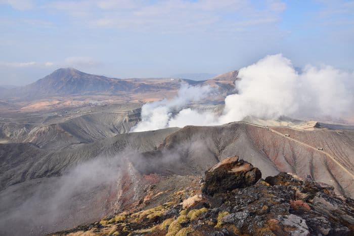 Volcanic gas of Mount Aso