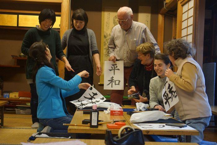 Calligraphy  class in Takayama
