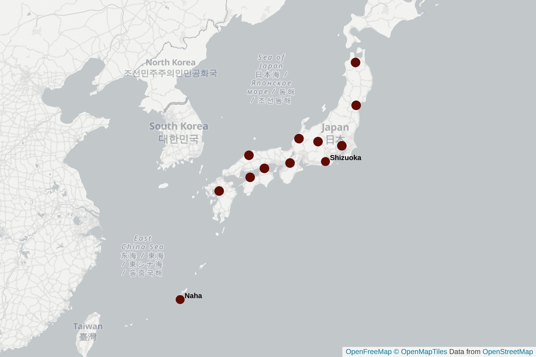 Carte de Japon