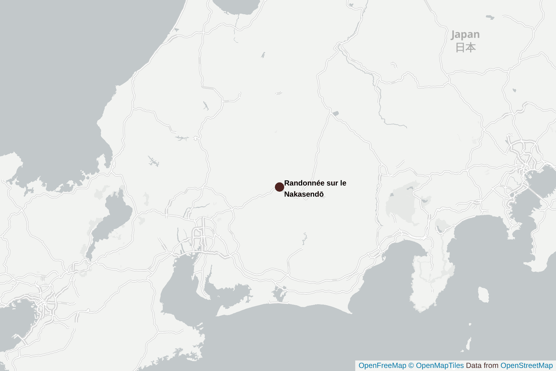 Carte de Randonnée sur le Nakasendō