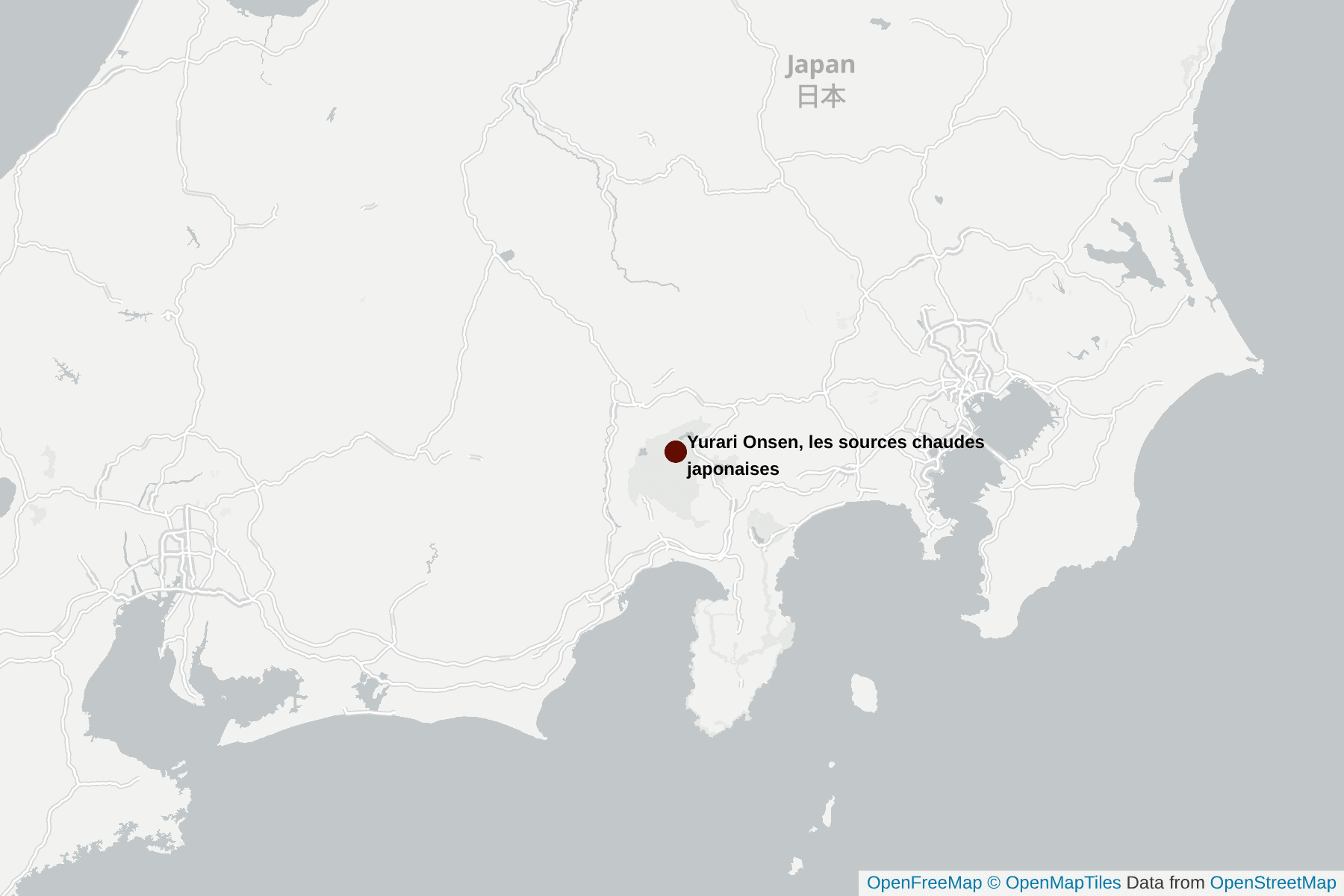 Carte de Yurari Onsen, les sources chaudes japonaises
