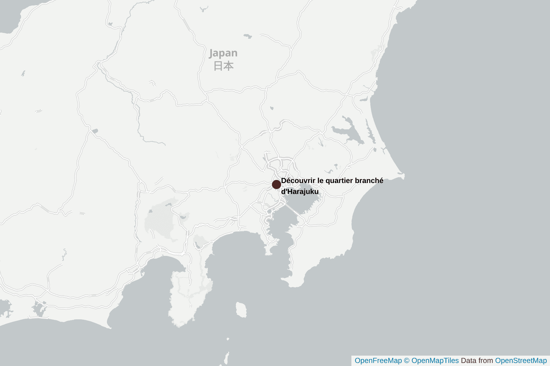 Carte de Découvrir le quartier branché d'Harajuku